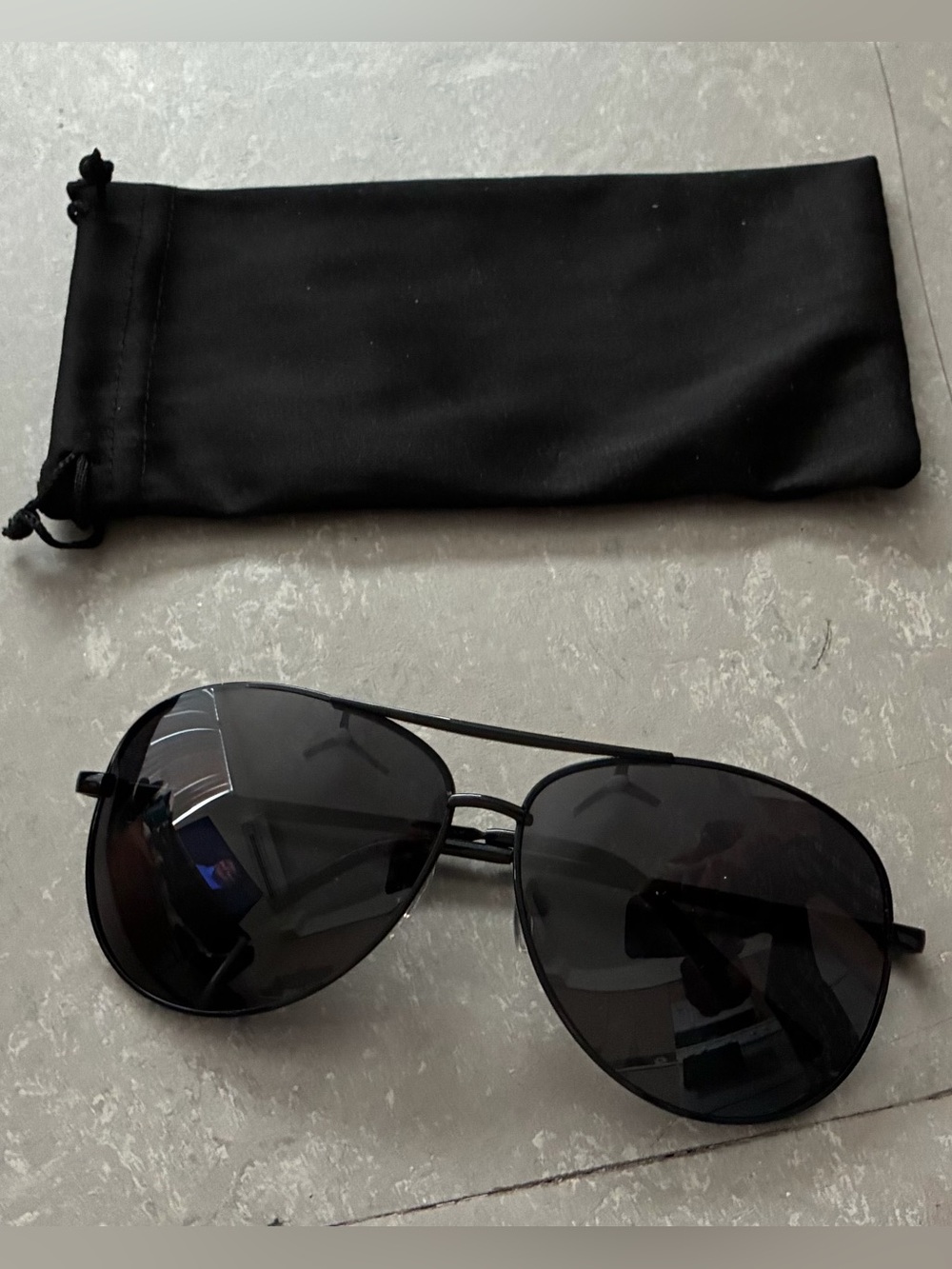 New Black Aviator Sunglasses